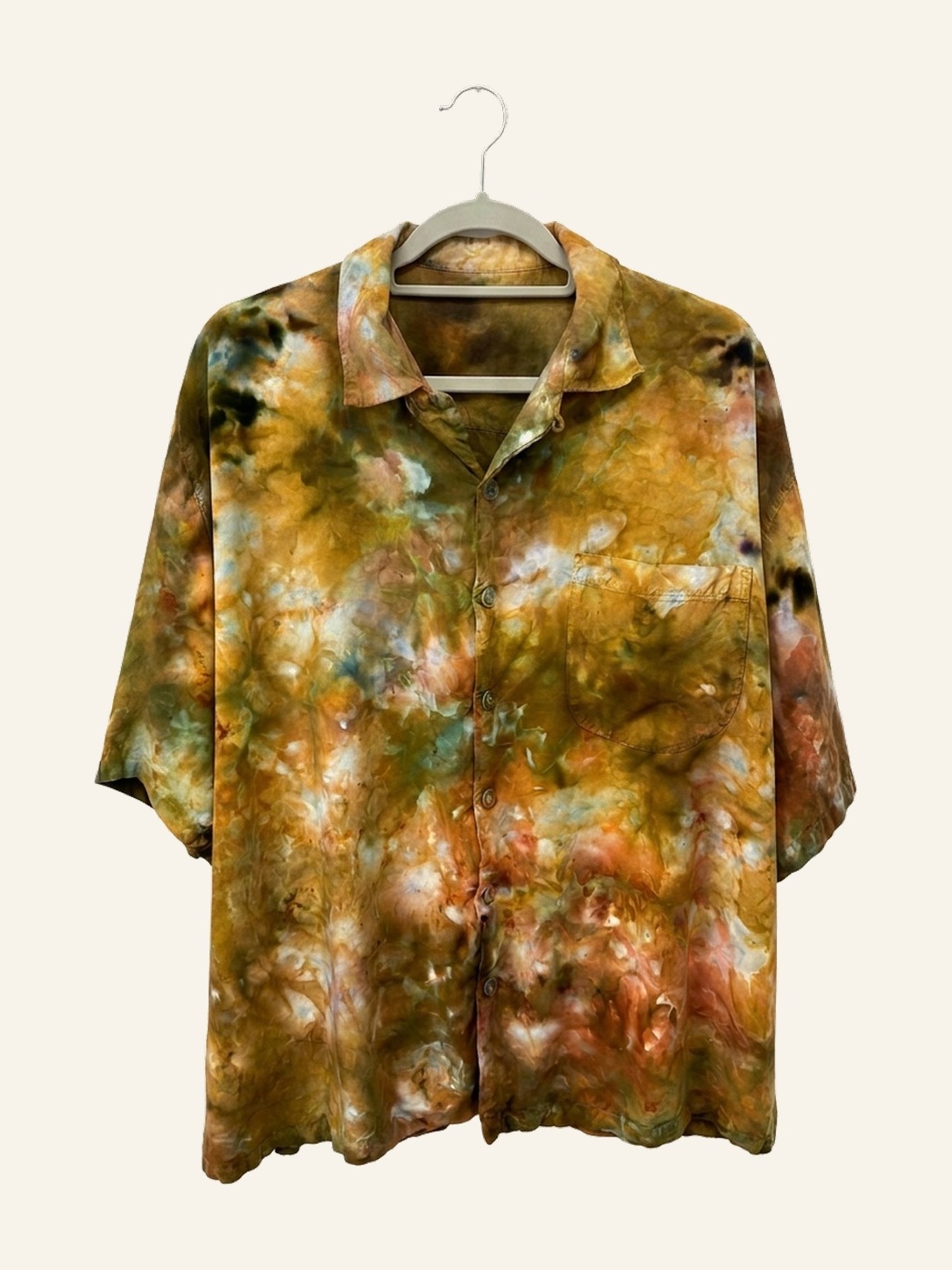 Bamboo shirt on a wooden hanger